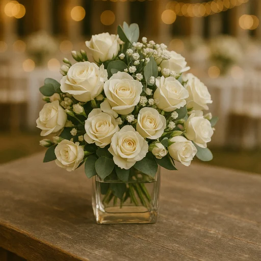 Centro de mesa con flores rosas spray